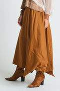 Nylon Signature Architectural Skirt - Chestnut
