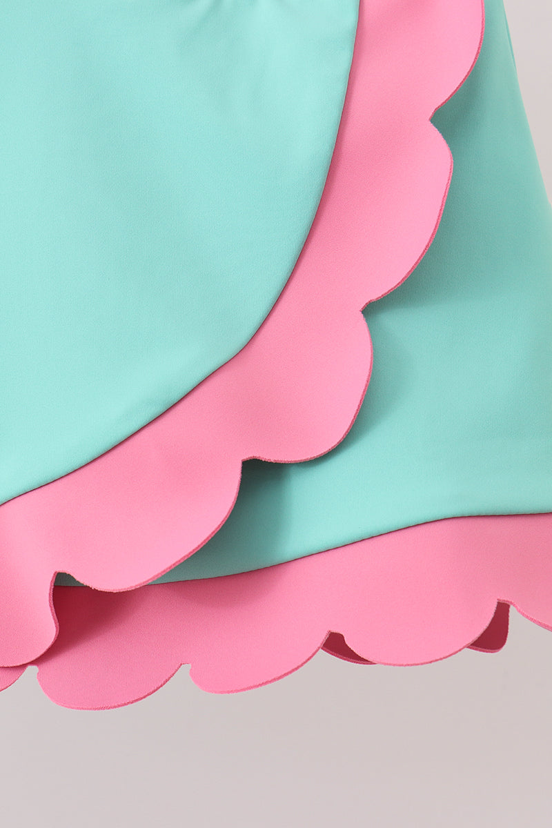 Mint Performance Scalloped Skorts Set