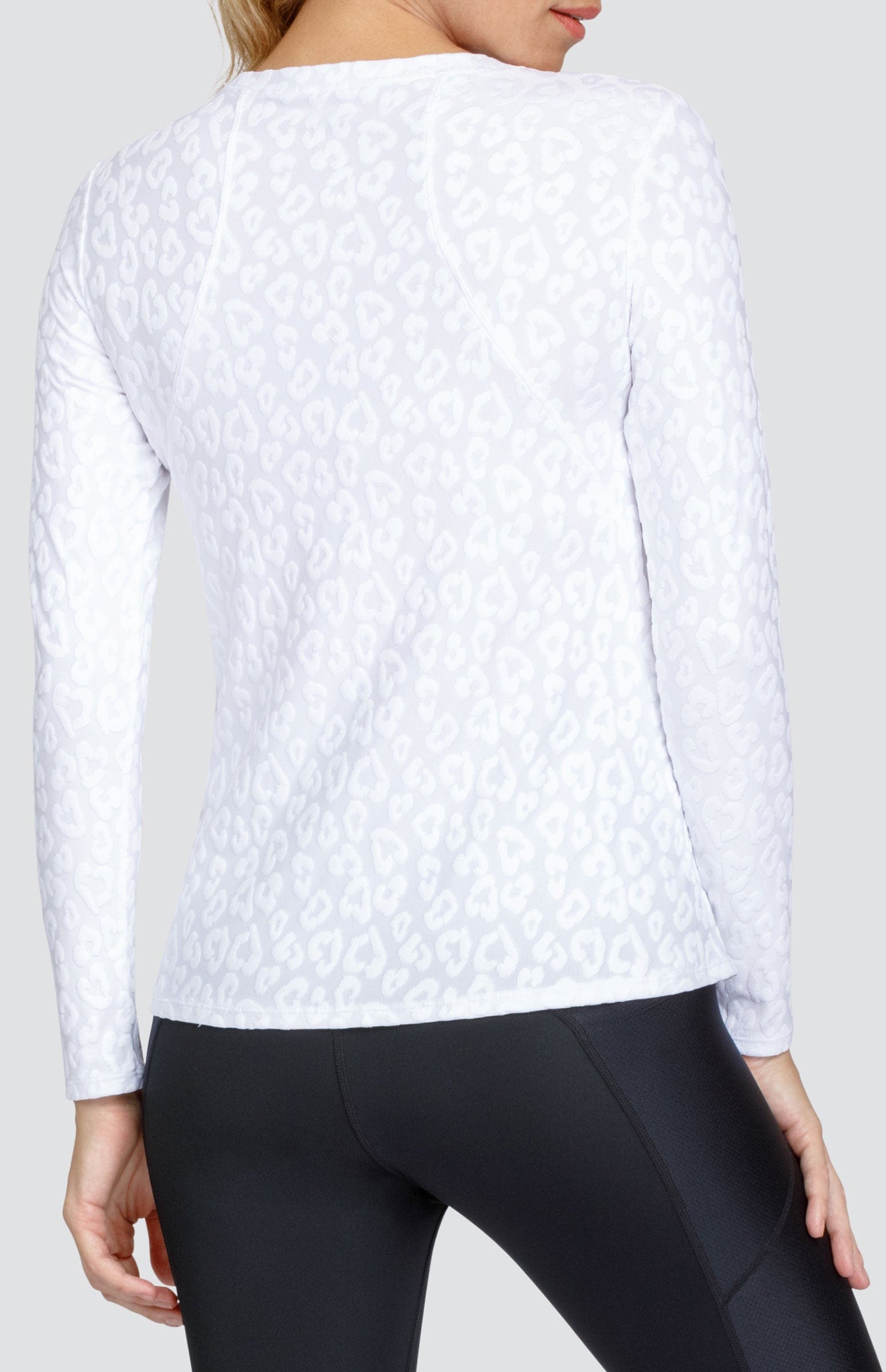 Gracen Top - Chalk White Leopard Jacquard