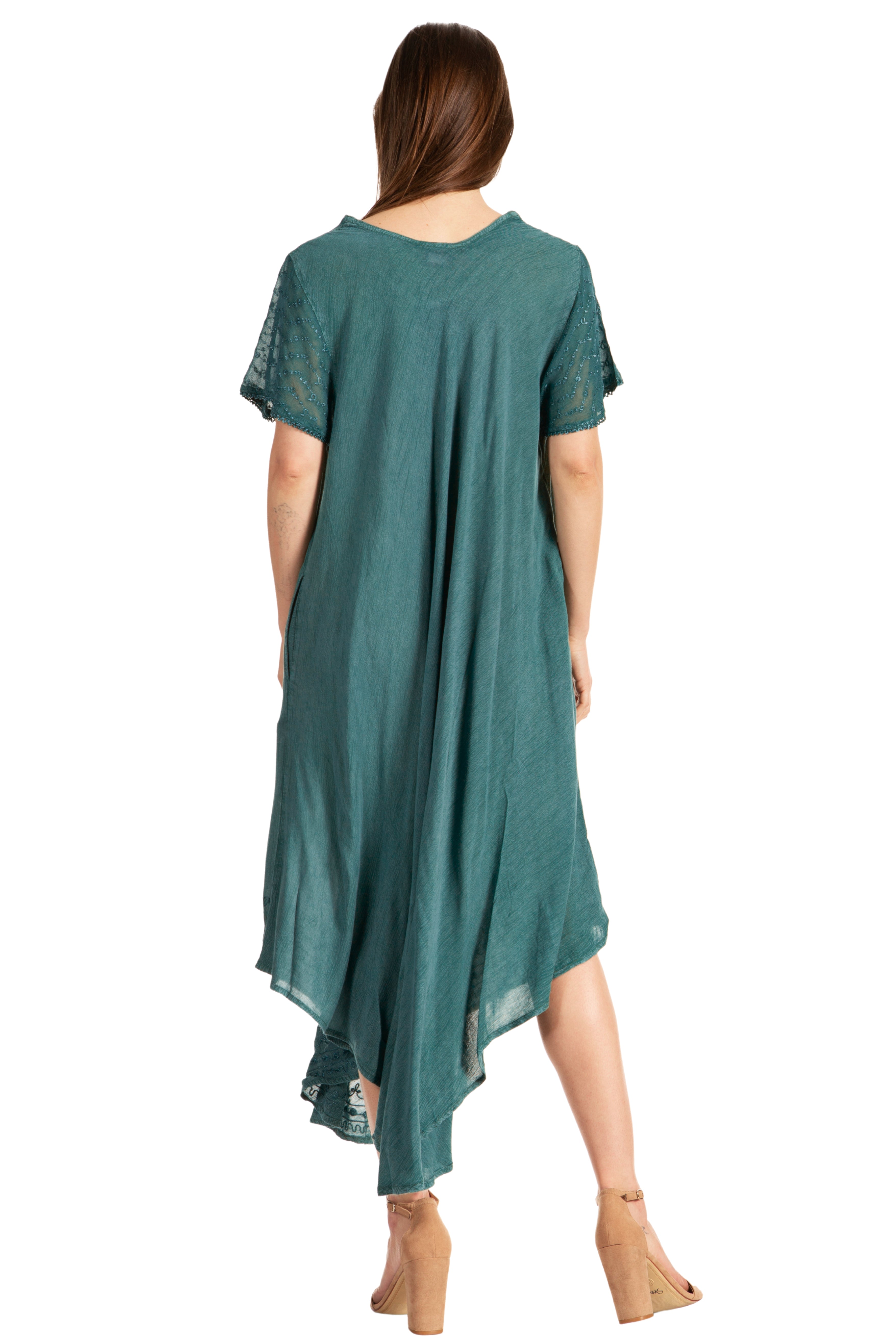 Sakkas Everyday Essentials Cap Sleeve Caftan Dress / Cover Up