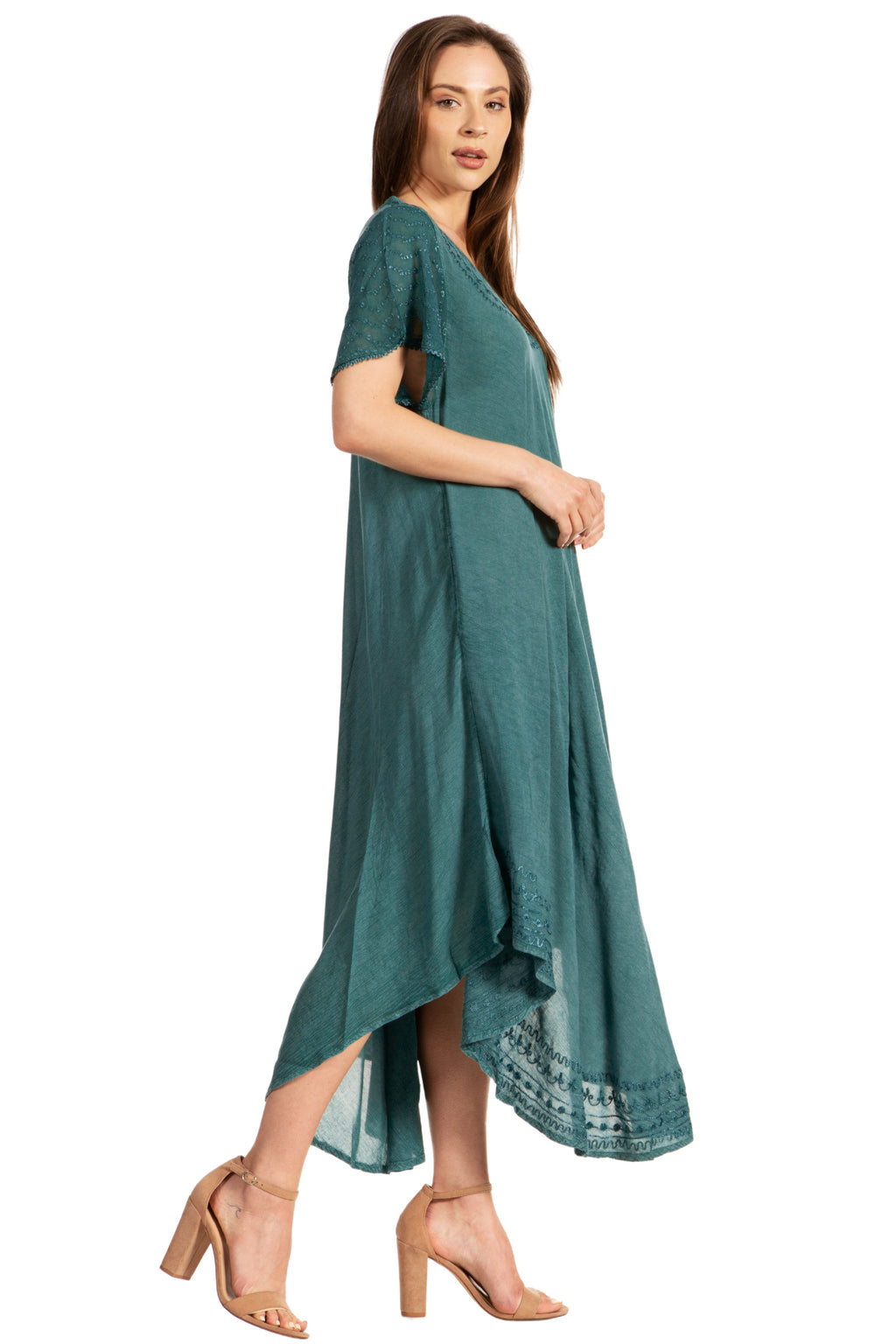 Sakkas Everyday Essentials Cap Sleeve Caftan Dress / Cover Up