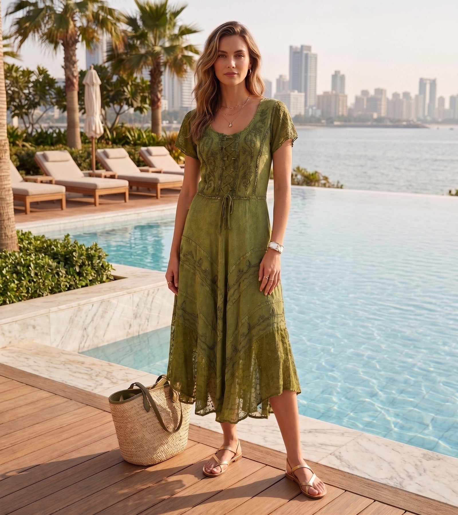Sakkas Marigold Embroidered Fairy Dress