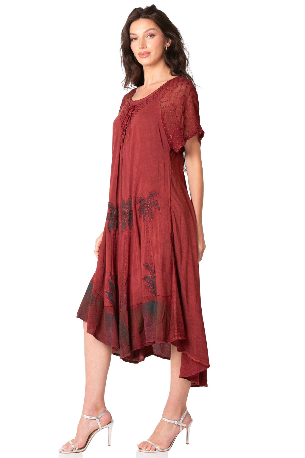 Sakkas Kai Palm Tree Caftan Tank Dress / Cover Up