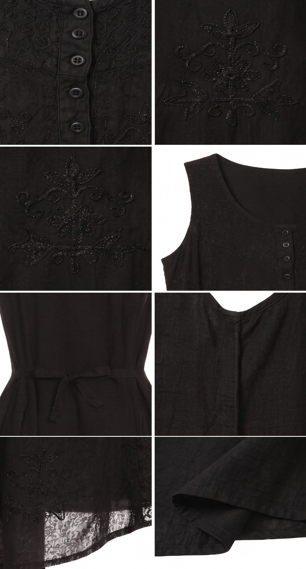 Sakkas Beverlee Embroidered Button Down Sleeveless Caftan Dress