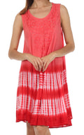 Sakkas Stripe Tie Dye Tank Sheath Dress / Cover Up