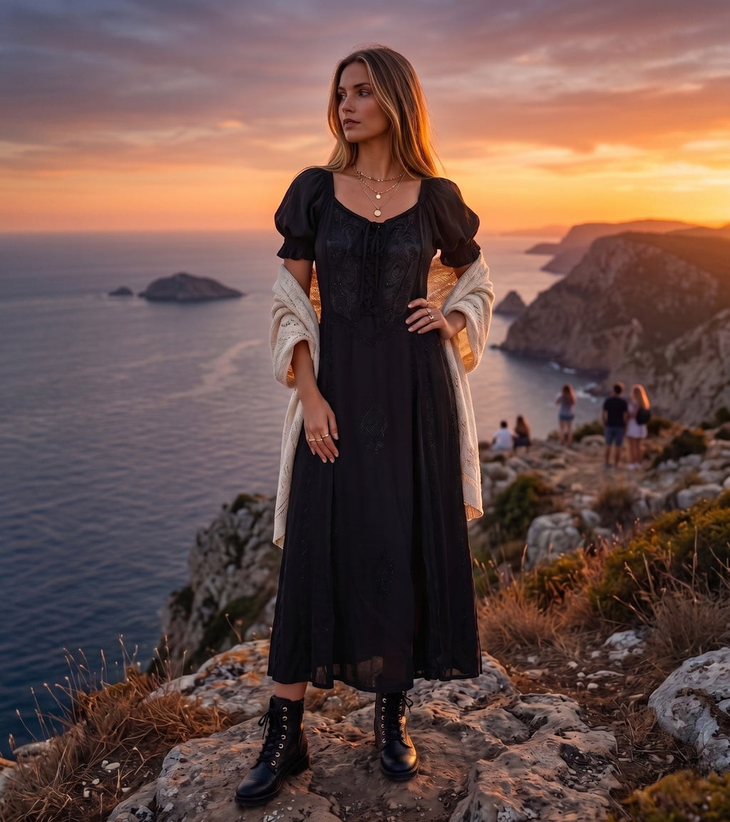 Sakkas Bridget Embroidered Renaissance Dress