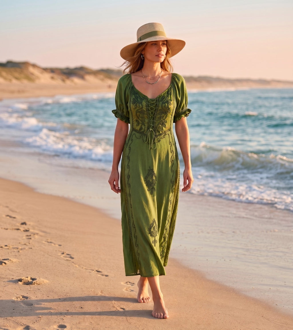 Sakkas Bridget Embroidered Renaissance Dress