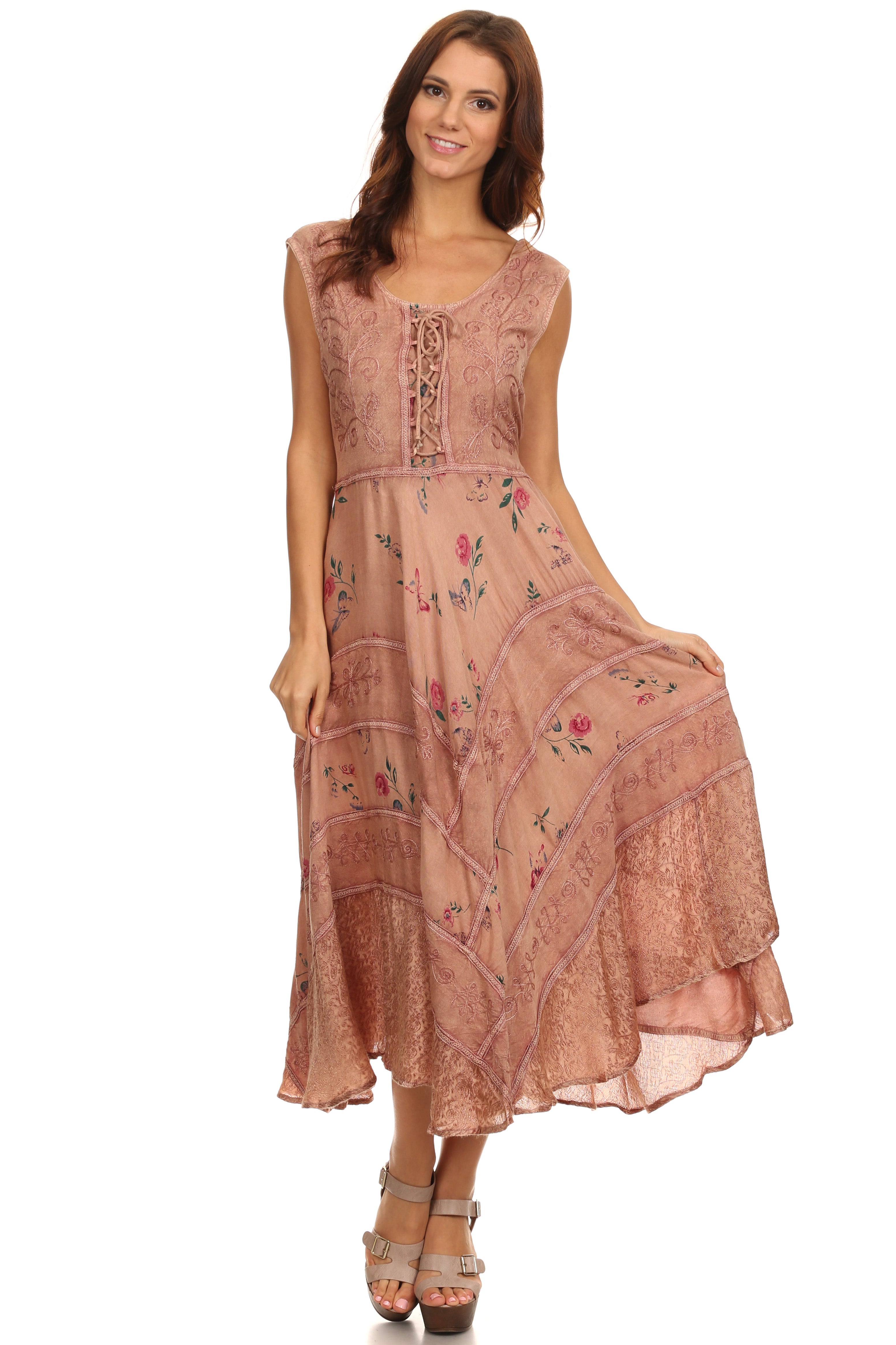 Sakkas Garden Goddess Corset Style Dress