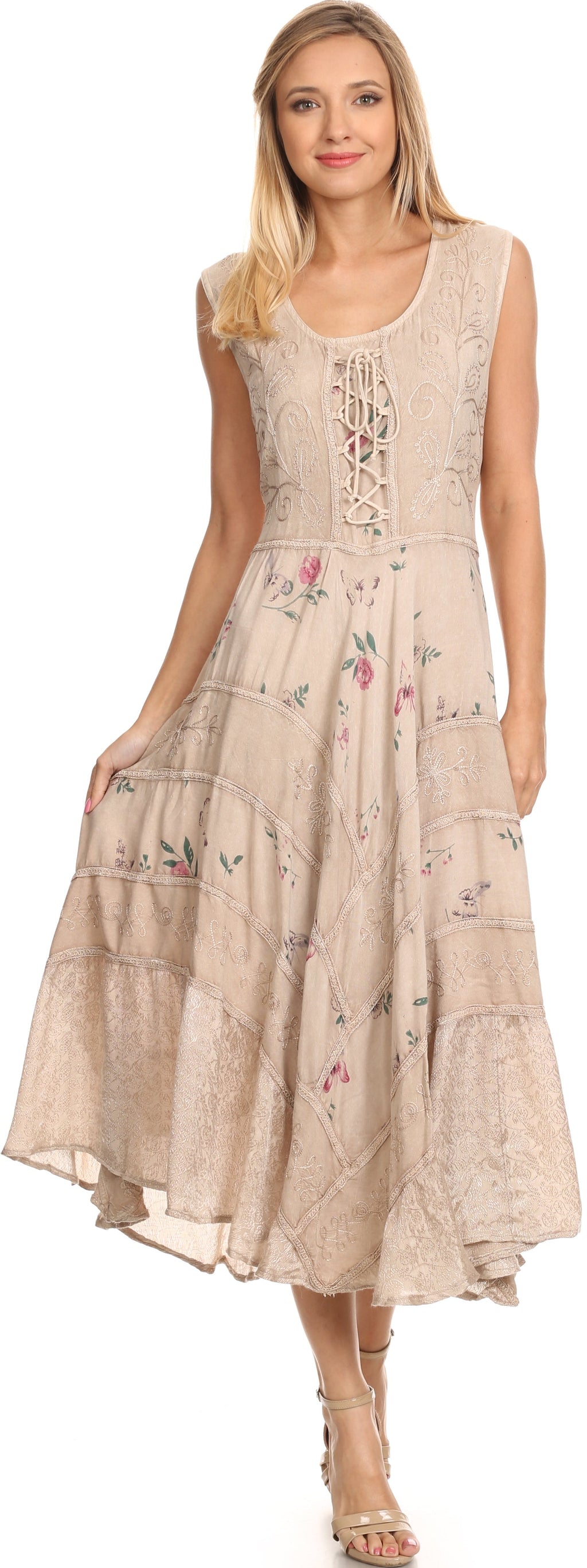 Sakkas Garden Goddess Corset Style Dress