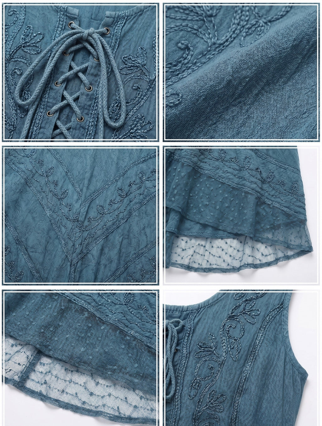 Sakkas Kevina Stonewashed Rayon Embroidered Dress
