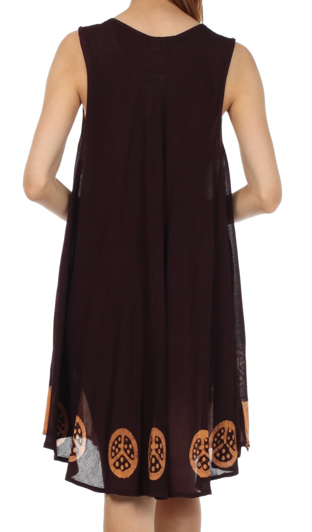 Sakkas Batik Peace Caftan Tank Dress / Cover Up