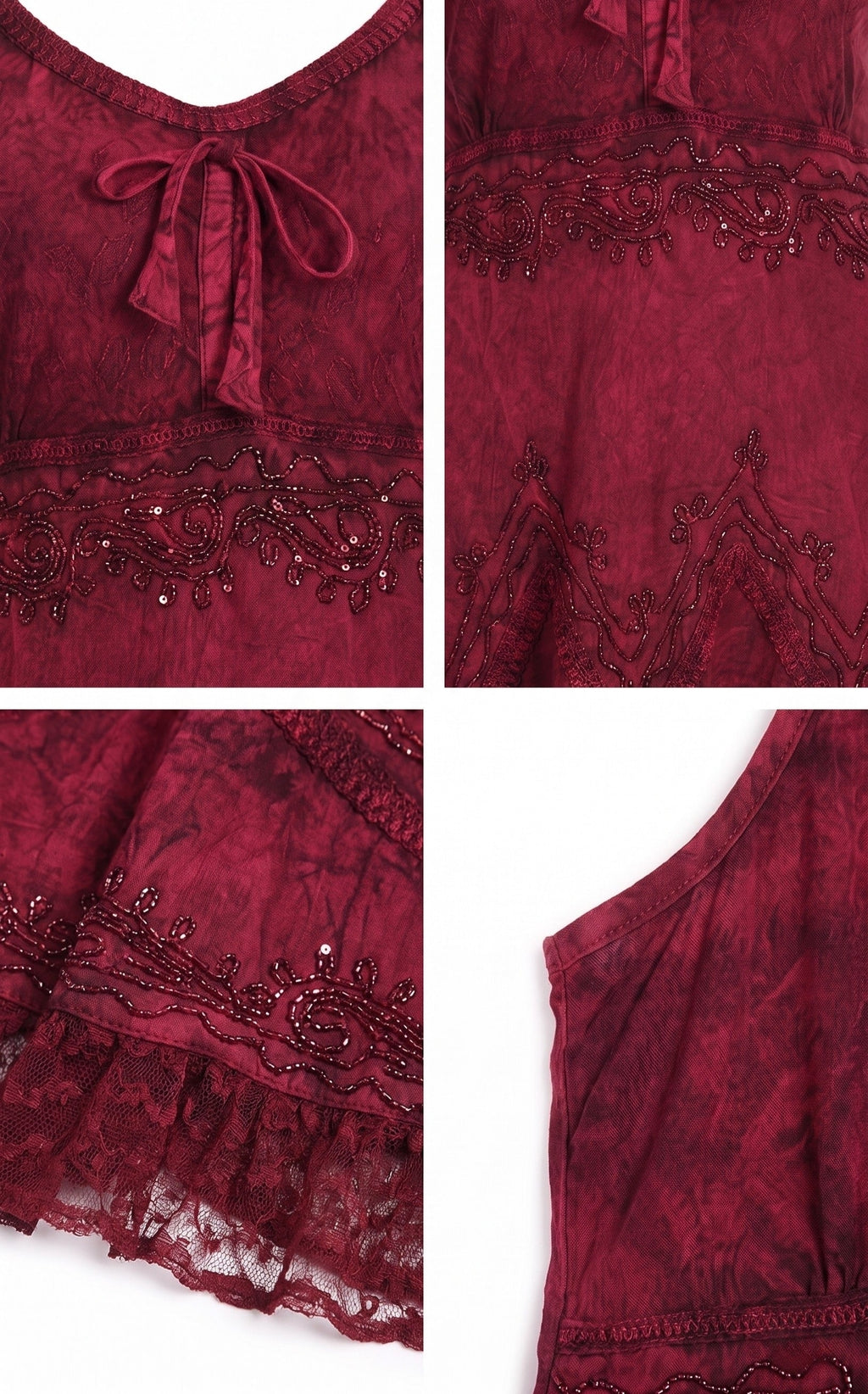 Sakkas Stonewashed Rayon Adjustable Spaghetti Straps Mid Length Dress