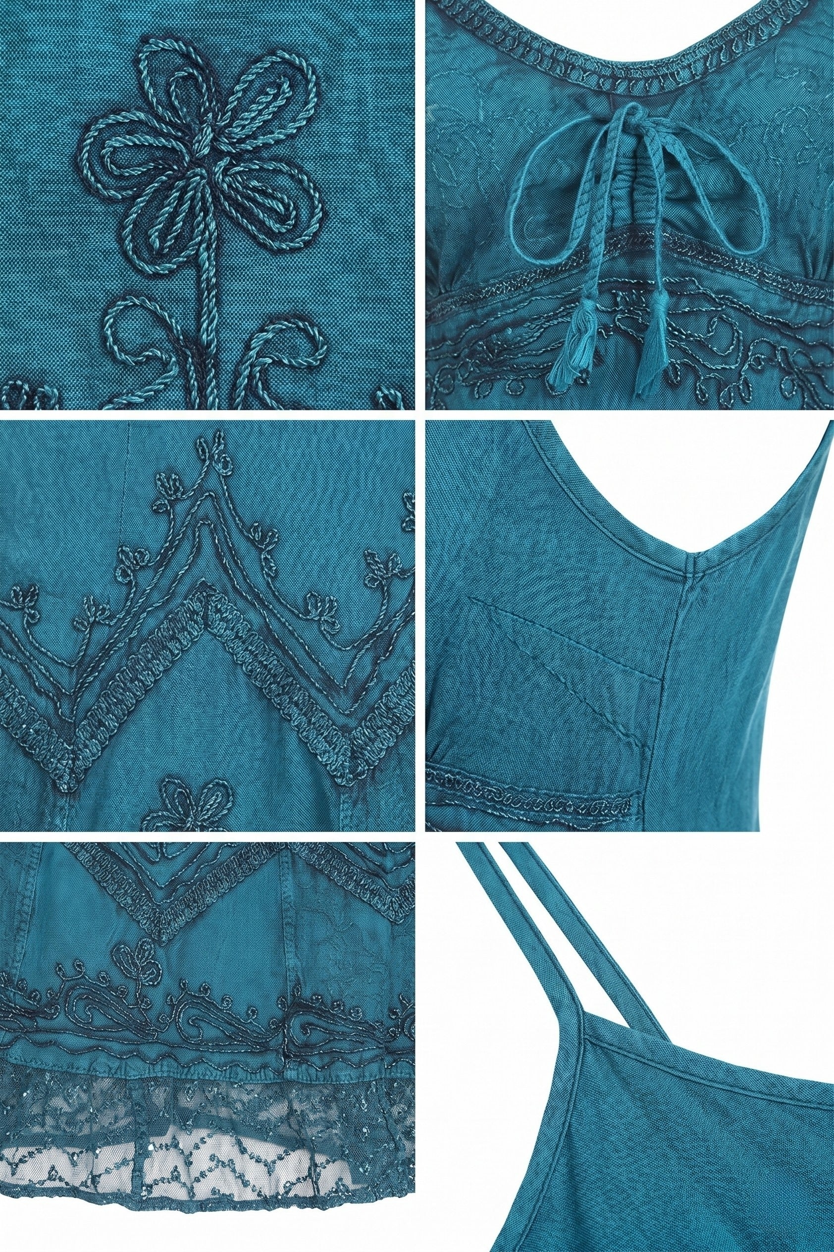 Sakkas Stonewashed Rayon Adjustable Spaghetti Straps Mid Length Dress
