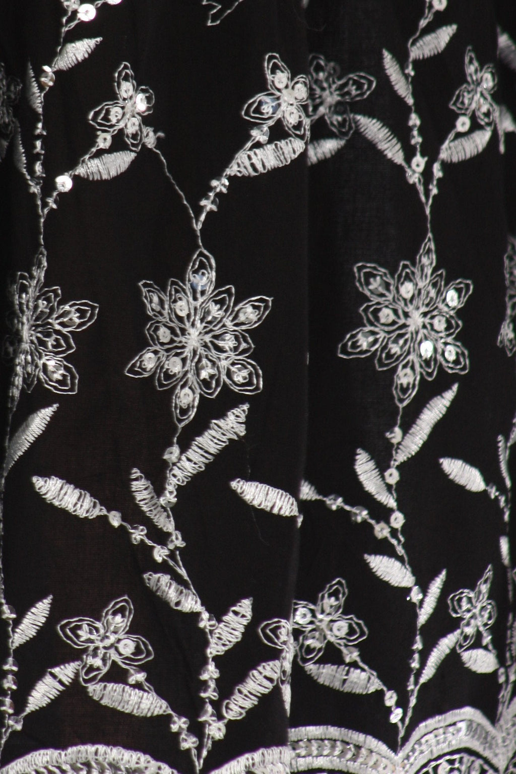 Sakkas Sequin Embroidered Smocked Bodice Knee Length Dress