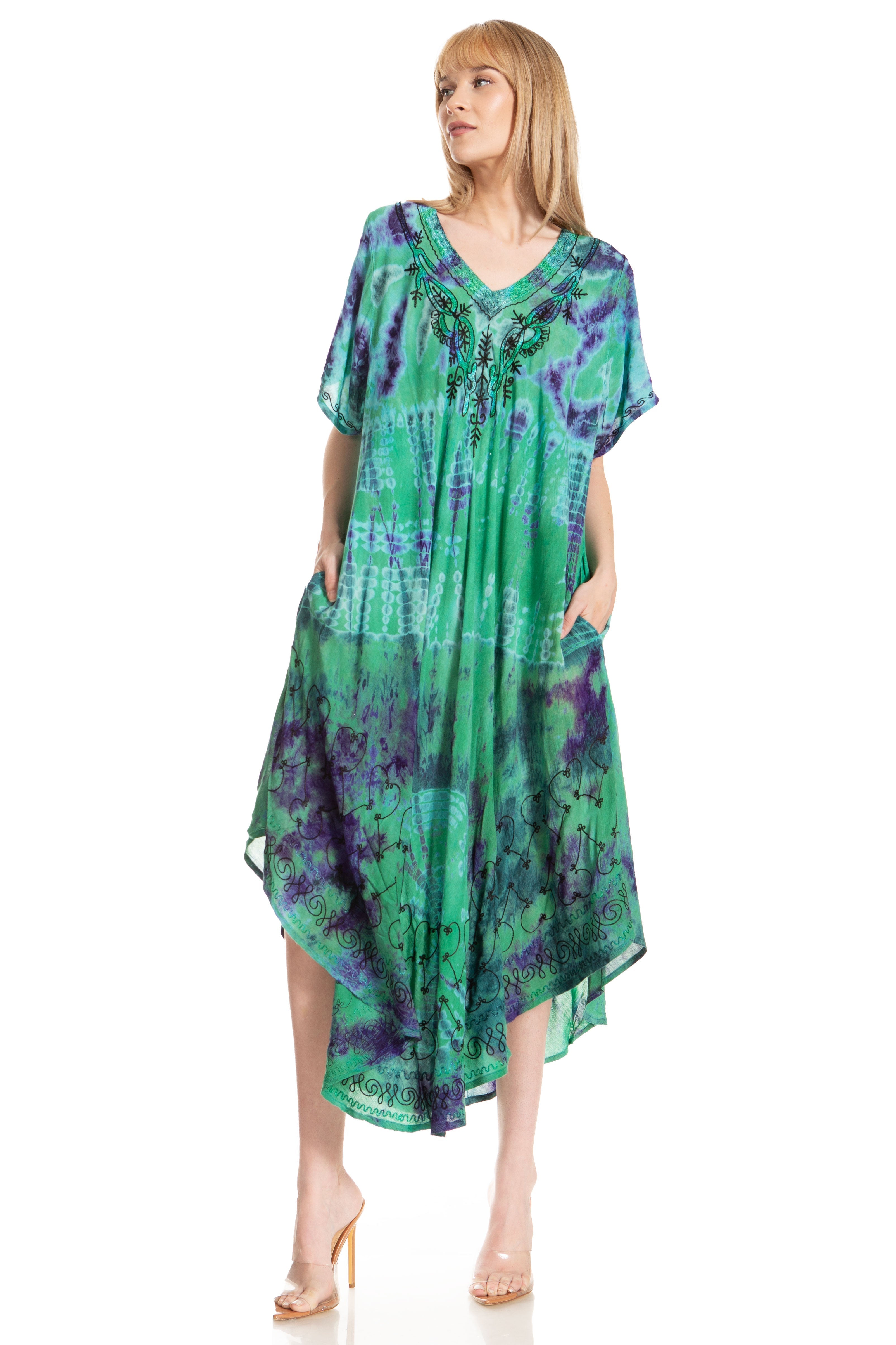 Sakkas Viveka Embroidered Caftan Dress