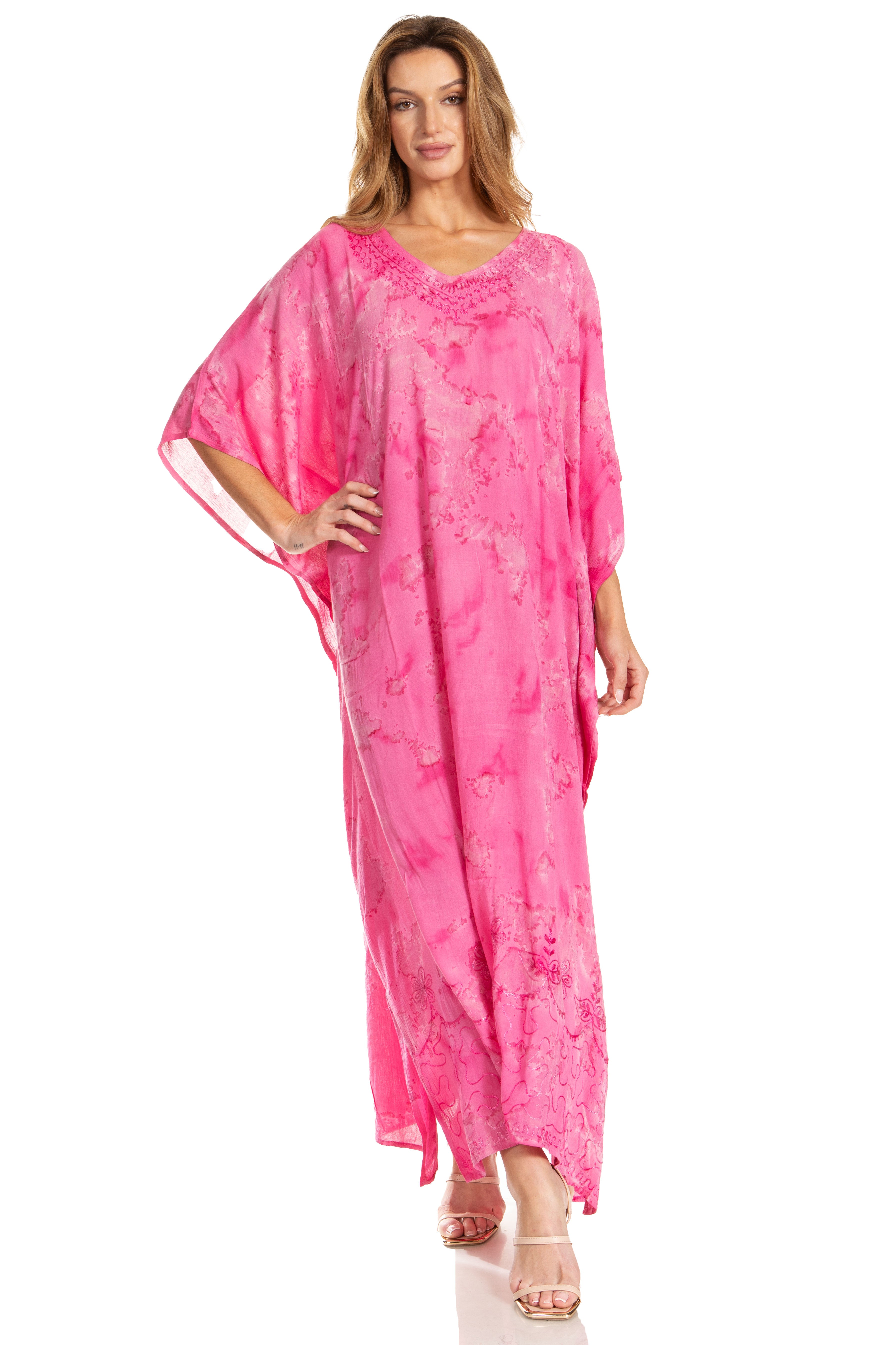 Sakkas Catia Women's Boho-Style Long Maxi Caftan for Lounging and Casual Wear