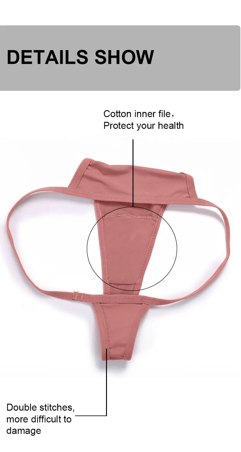 Women's Cotton Thong Sexy Thongs Women's Panties Set Solid Seamless Low Waist Underwear Female Underpants Intimates Lingerie