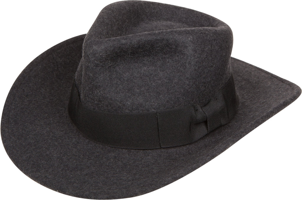 Sakkas Flynn Grosgrain Bow Wide Brim Wool Fedora
