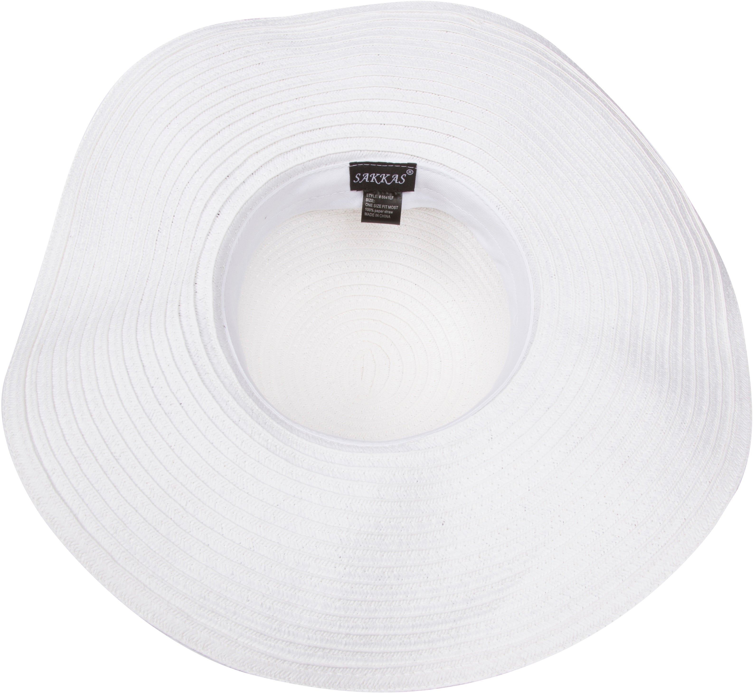 Sakkas Daisy UPF 50+ 100% Paper Straw Flower Accent Wide Brim Floppy Hat
