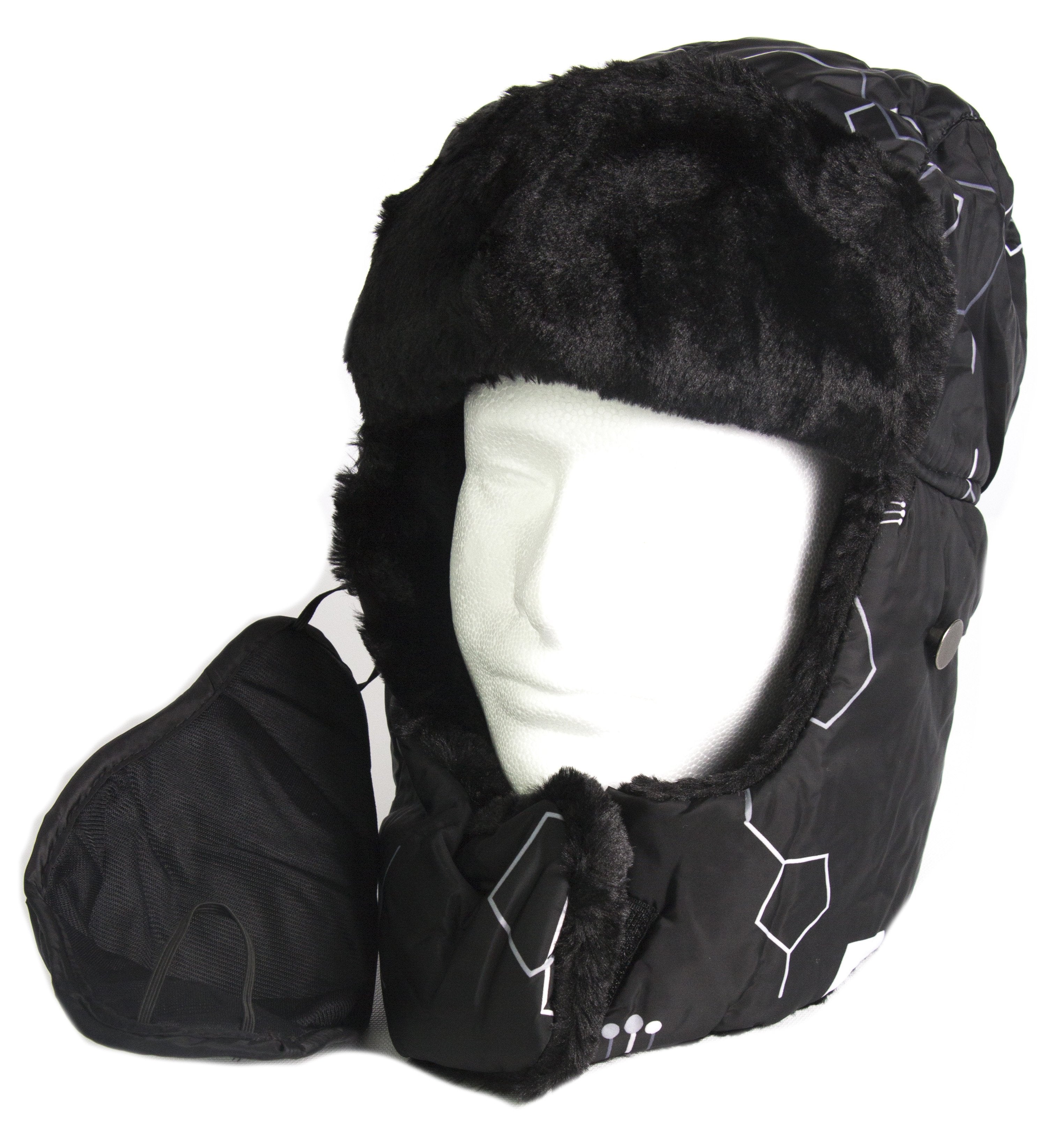 Sakkas Alex Ushanka Trapper Hat Removable Mask Faux Fur Winter Aviator Russian Hat, Windproof Cold Weather for Men & Women