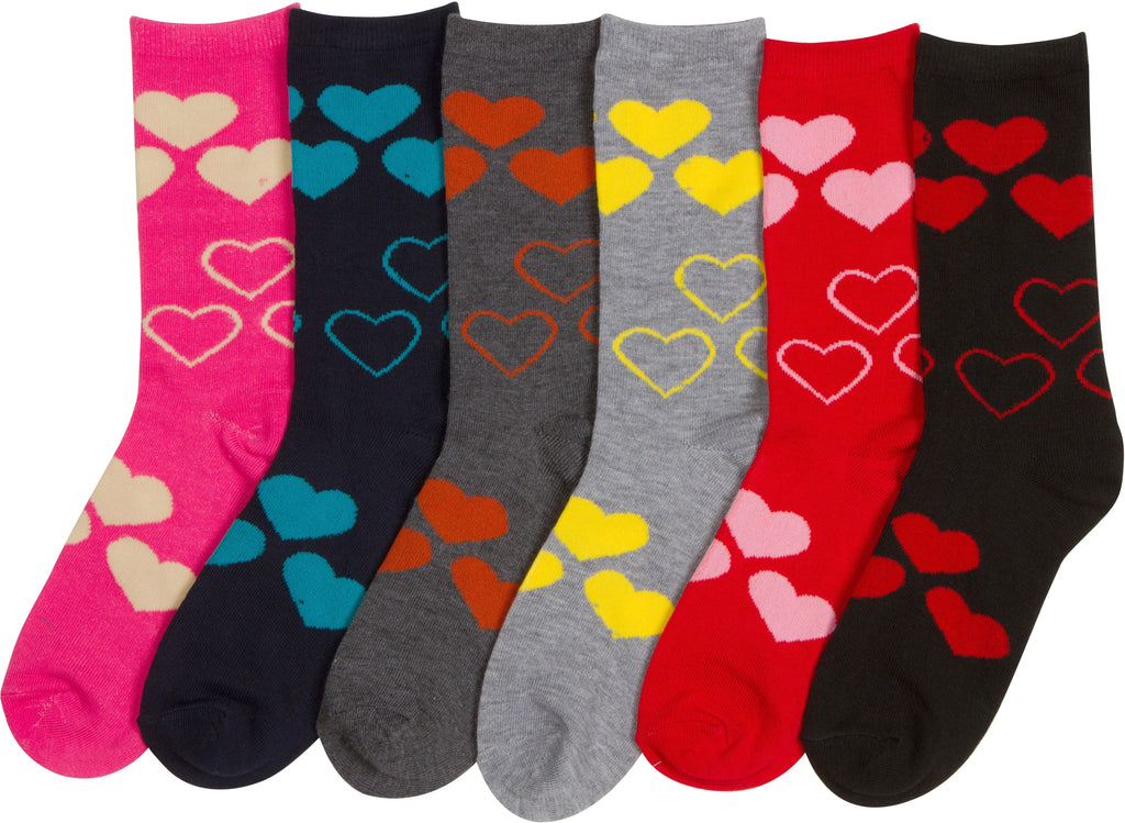 Sakkas Women's Poly Blend Soft and Stretchy Crew Pattern Socks Assorted 6-pack