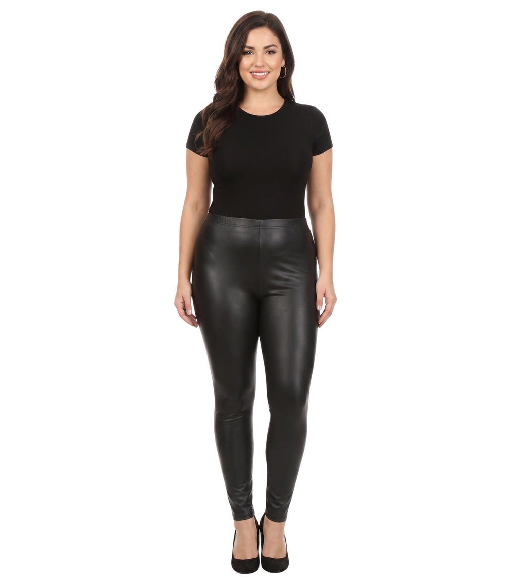 Sakkas Footless Ultra Slim Fit Matte Liquid Wet Look Leggings