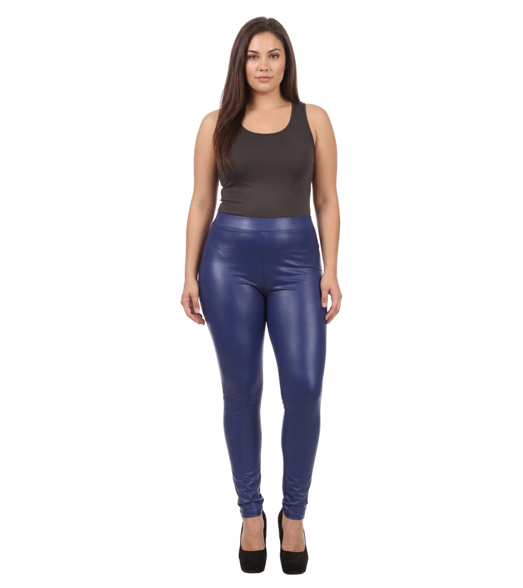 Sakkas Footless Ultra Slim Fit Matte Liquid Wet Look Leggings