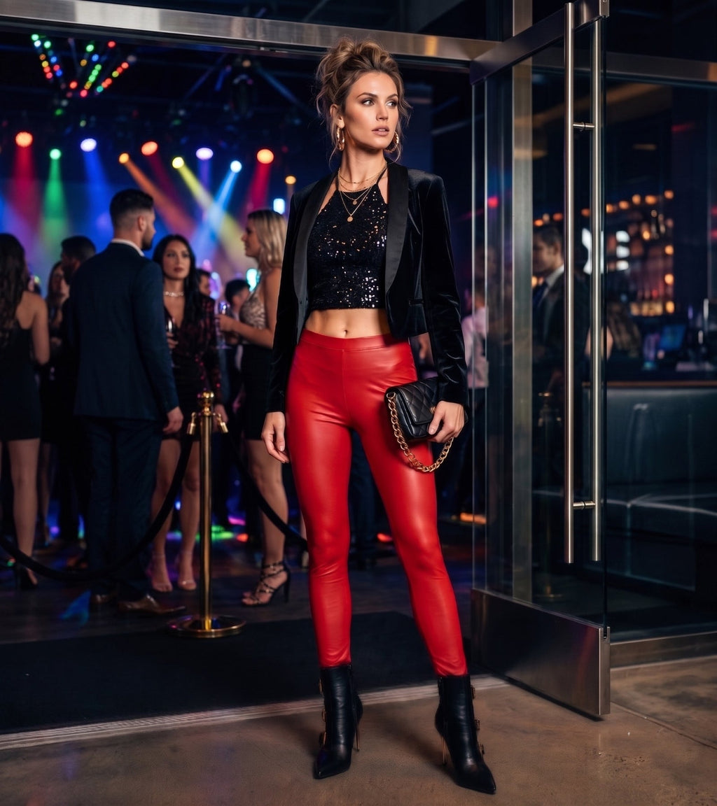 Sakkas Footless Ultra Slim Fit Matte Liquid Wet Look Leggings