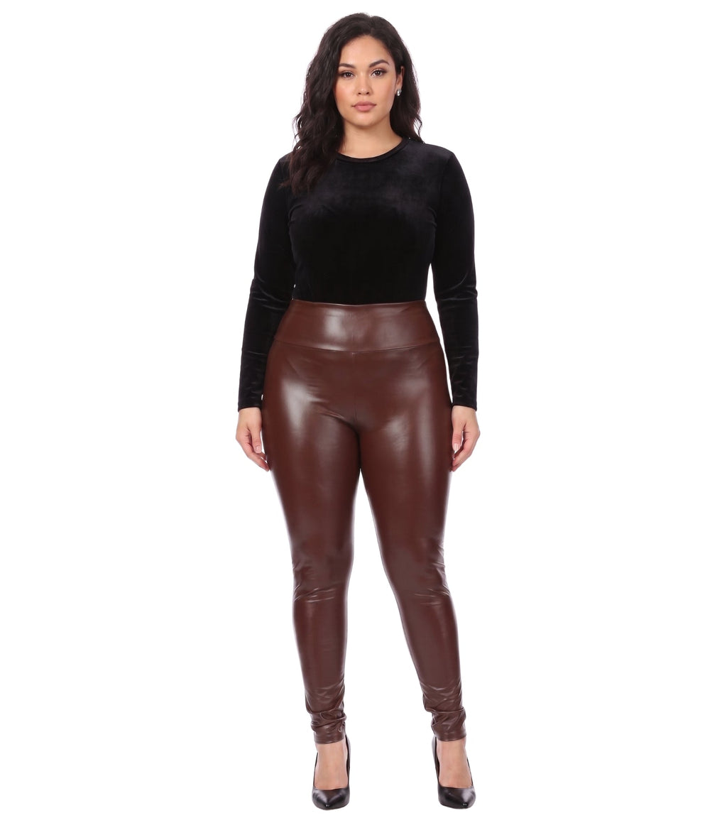 Sakkas Matte Liquid High Waist Stretch Leggings - Made in USA