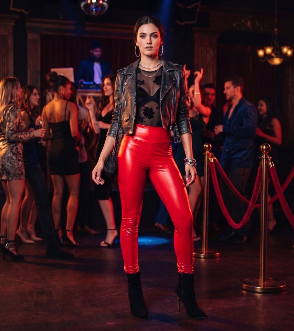 Sakkas Matte Liquid High Waist Stretch Leggings - Made in USA