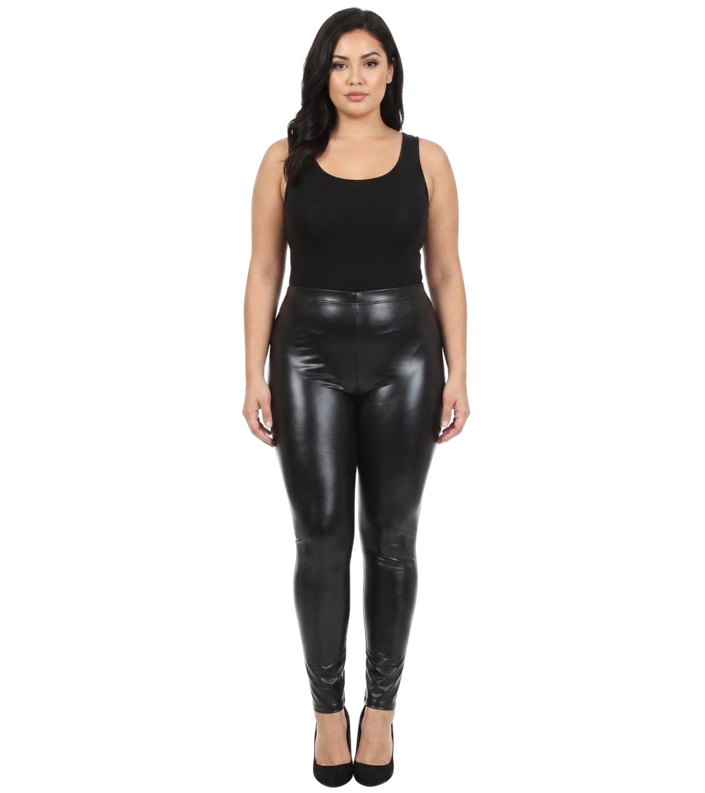 Sakkas Footless Liquid Wet Look Shiny Metallic Stretch Leggings