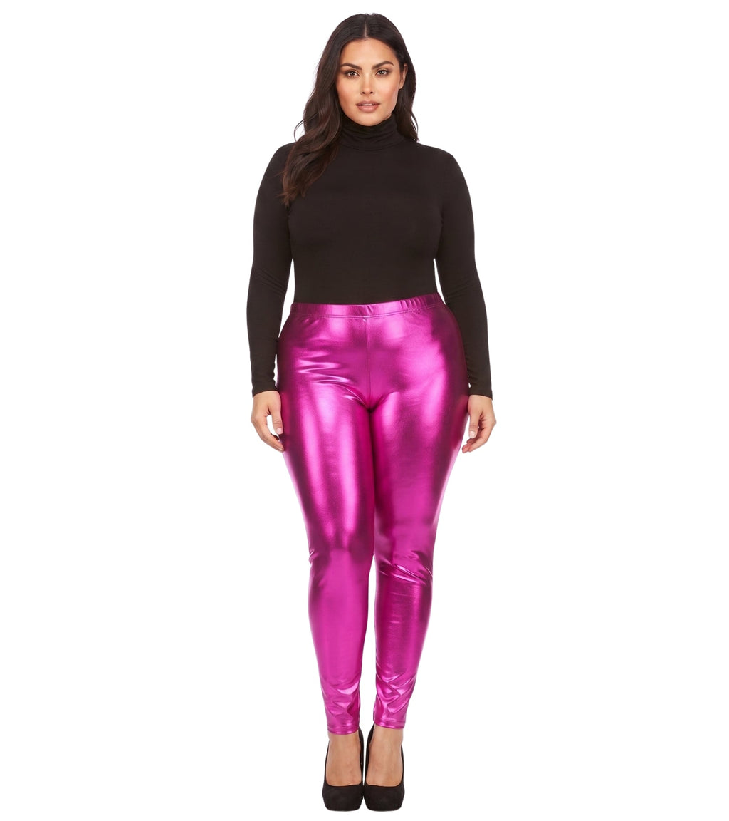 Sakkas Footless Liquid Wet Look Shiny Metallic Stretch Leggings