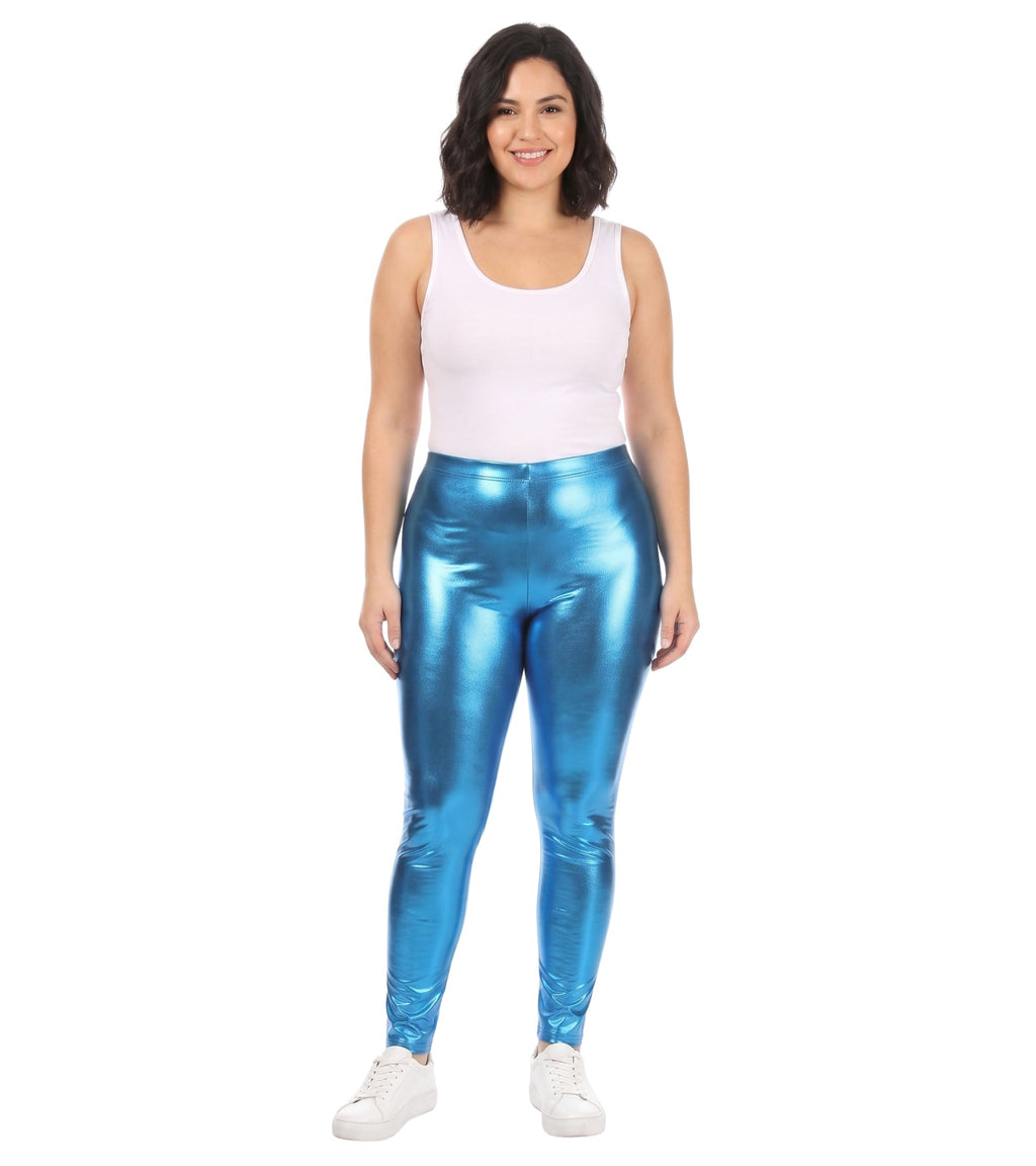 Sakkas Footless Liquid Wet Look Shiny Metallic Stretch Leggings