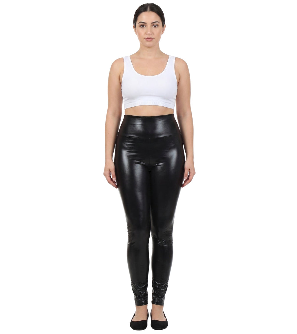 Sakkas Shiny Liquid Metallic High Waist Stretch Leggings - Made in USA