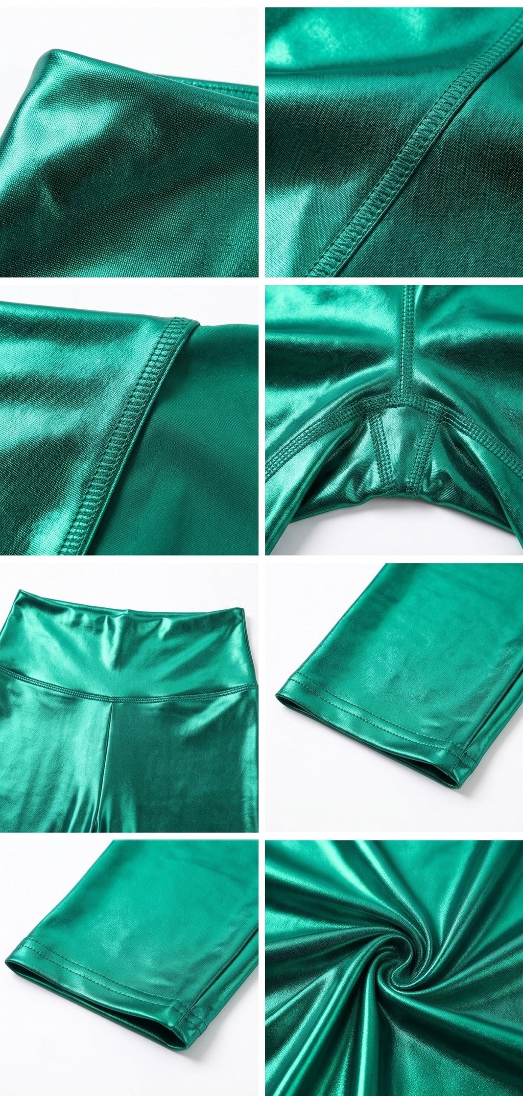 Sakkas Shiny Liquid Metallic High Waist Stretch Leggings - Made in USA