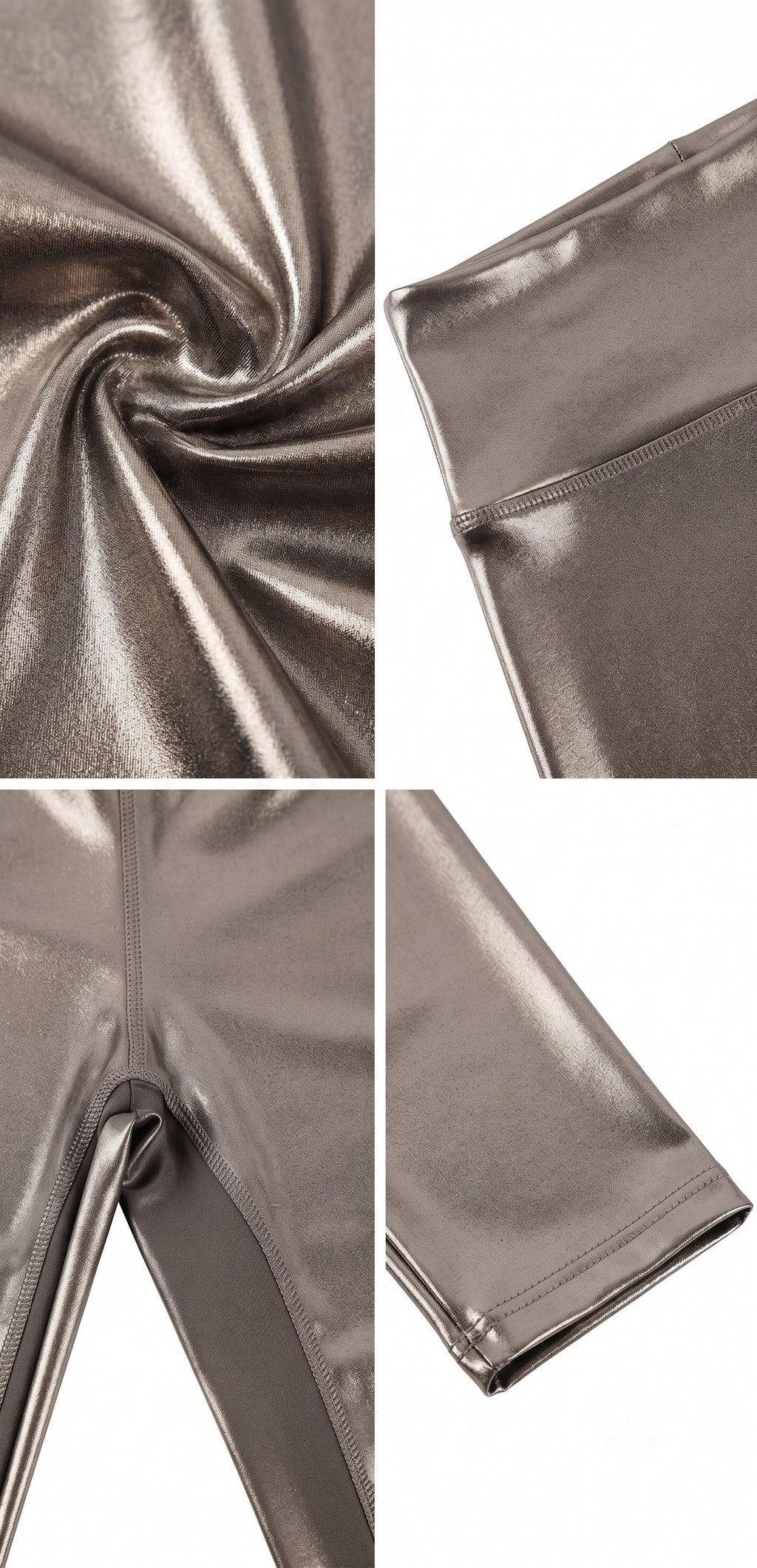 Sakkas Shiny Liquid Metallic High Waist Stretch Leggings - Made in USA