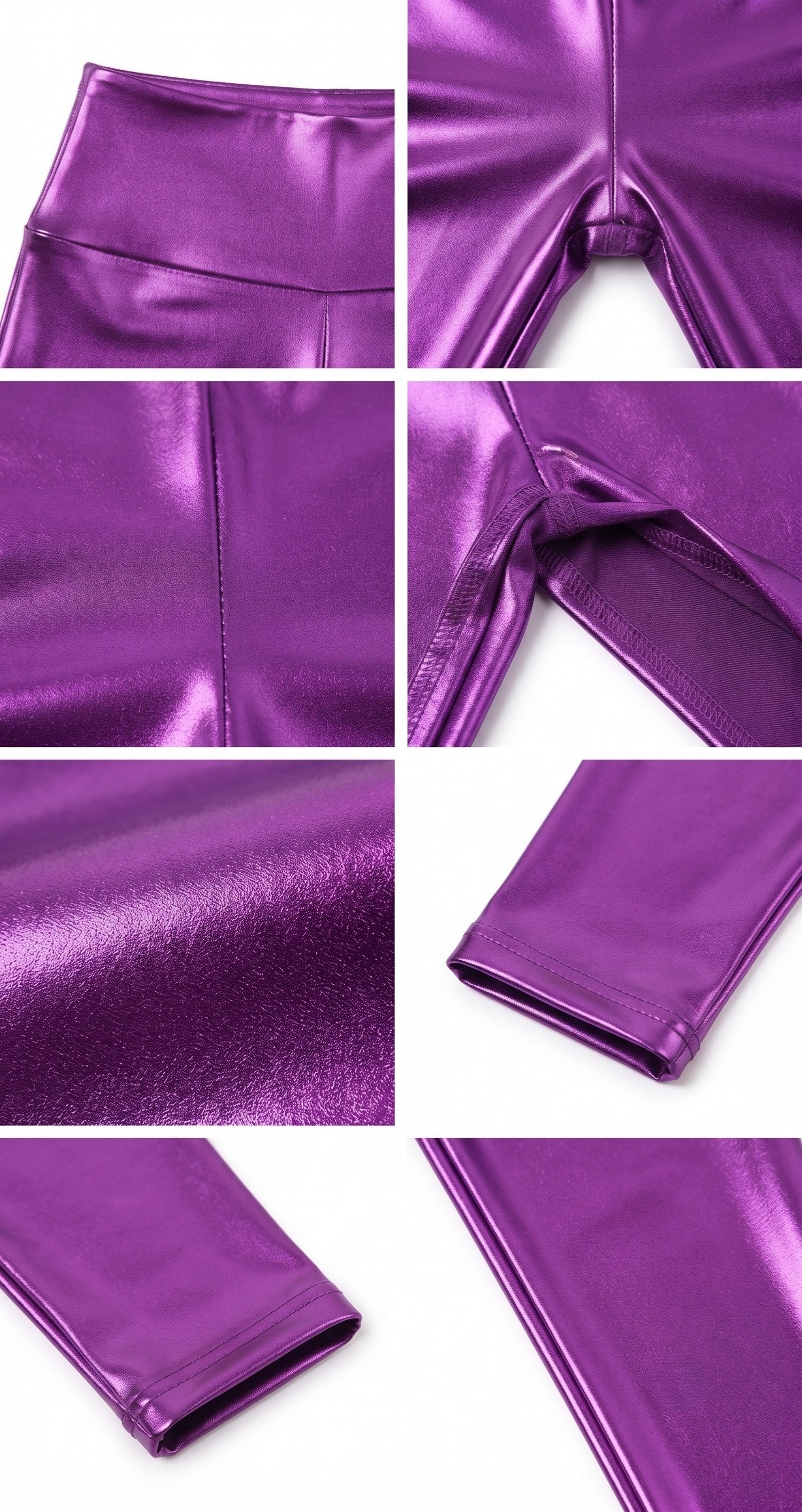 Sakkas Shiny Liquid Metallic High Waist Stretch Leggings - Made in USA