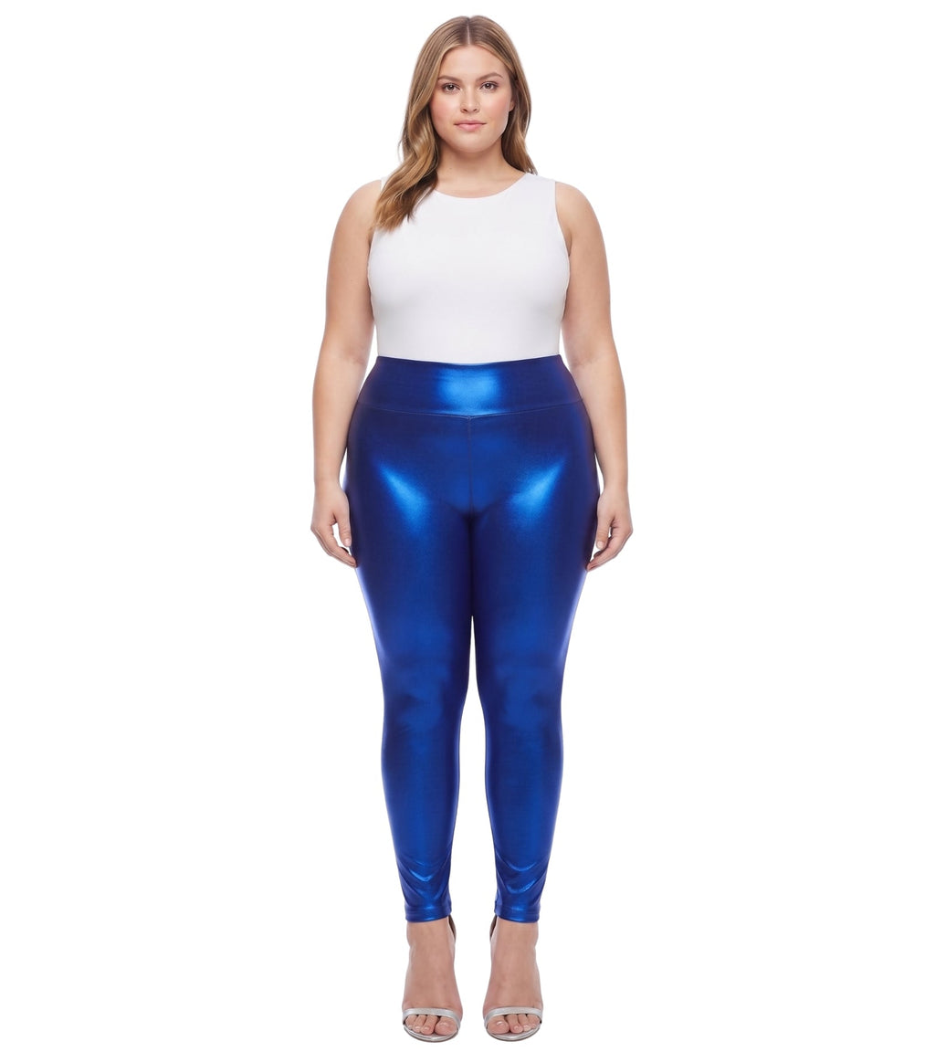 Sakkas Shiny Liquid Metallic High Waist Stretch Leggings - Made in USA