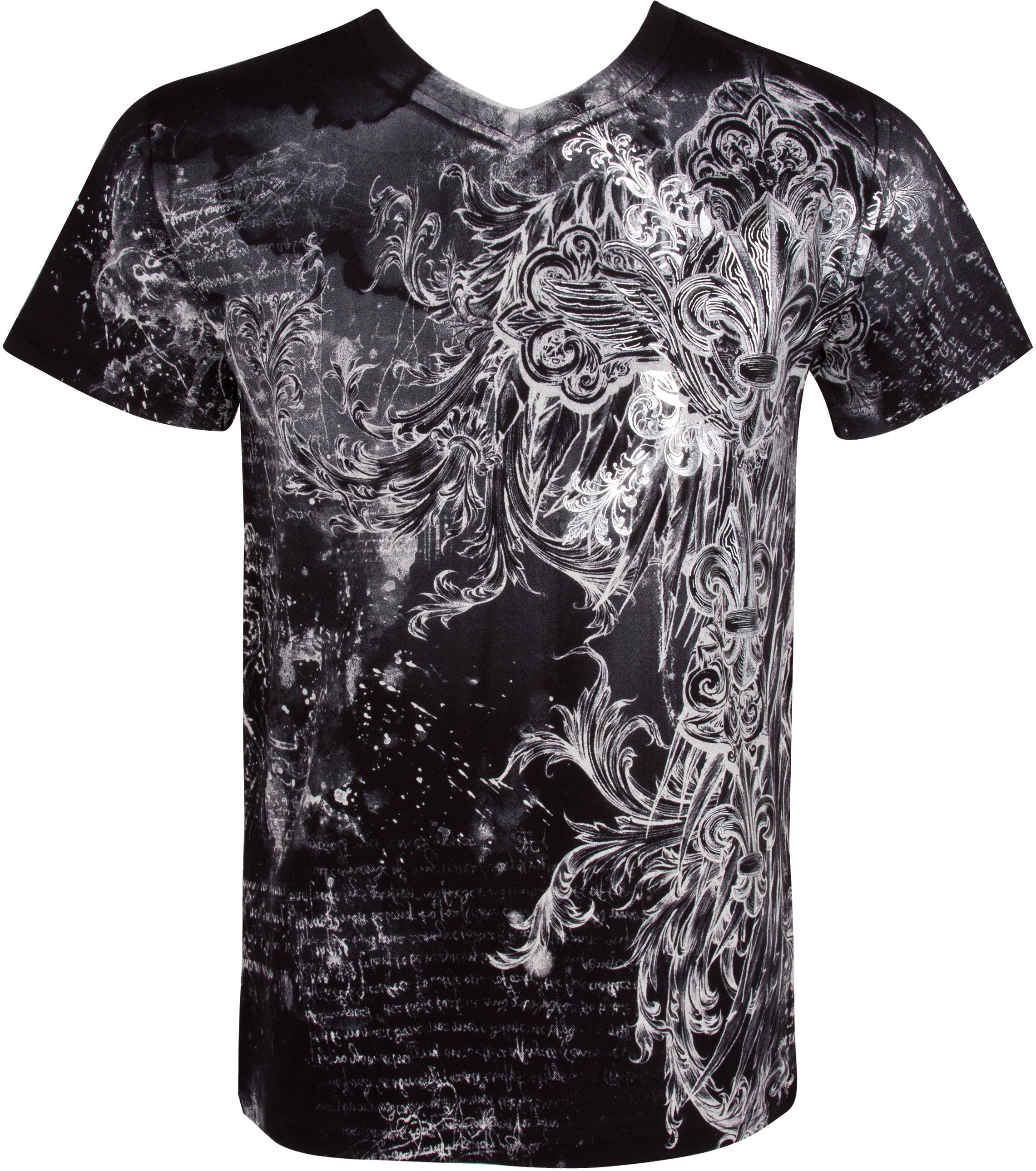 Sakkas Vines and Fleur De Lis V-Neck Mens T-Shirt