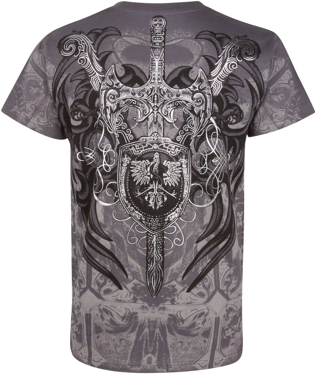 Sakkas Cross, Sword and Shield Cotton Mens T-Shirt