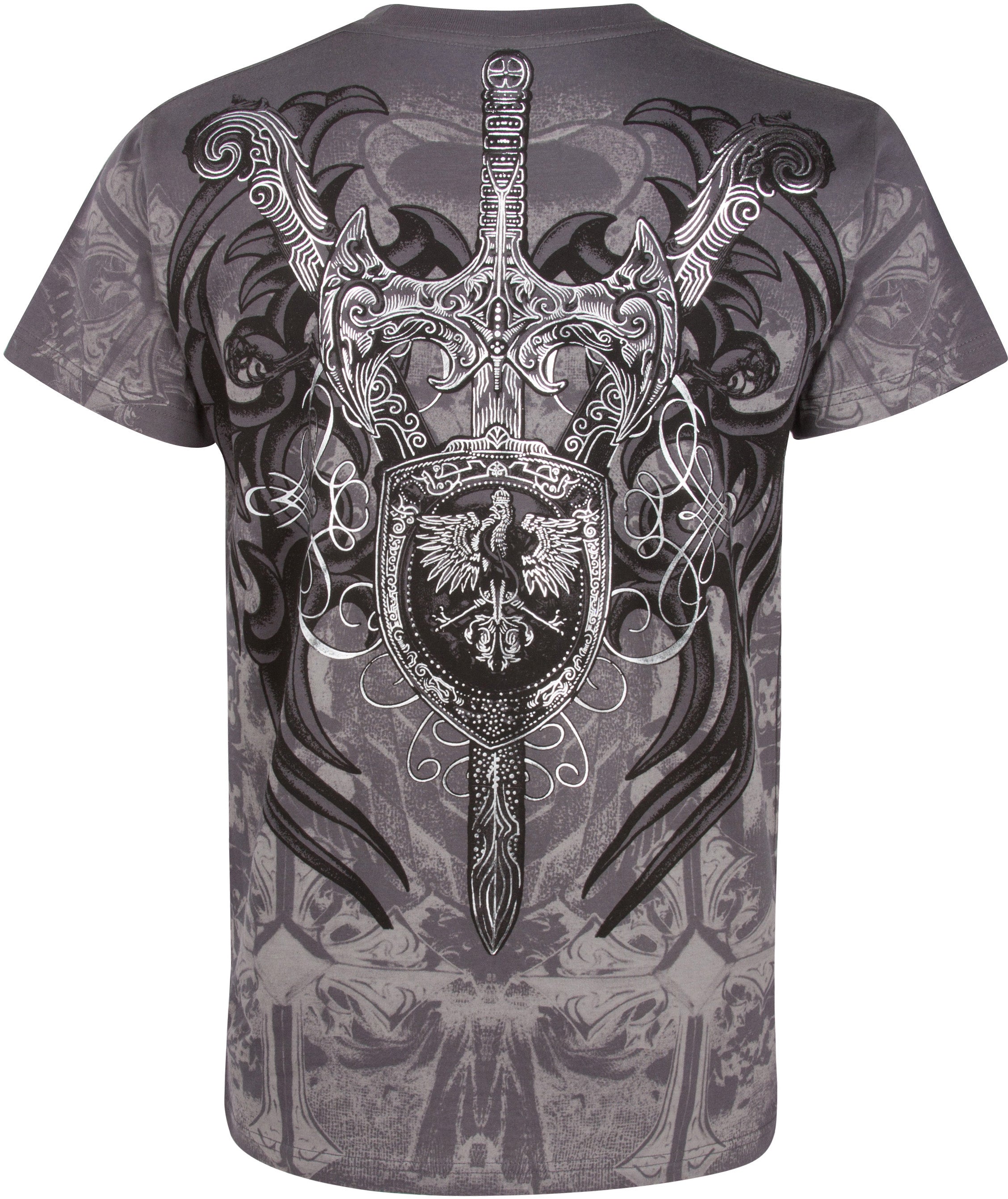 Sakkas Cross, Sword and Shield Cotton Mens T-Shirt
