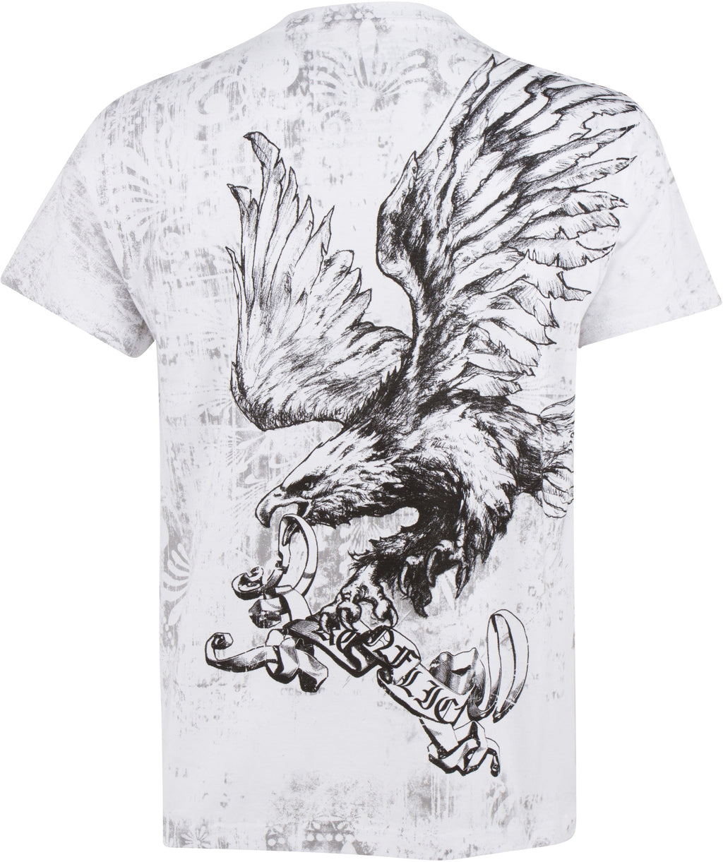 Sakkas Noble Eagle Metallic Embossed Mens Fashion T-Shirt