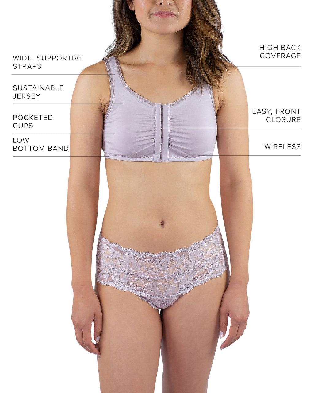 Maia Front Close Bra, Mauve