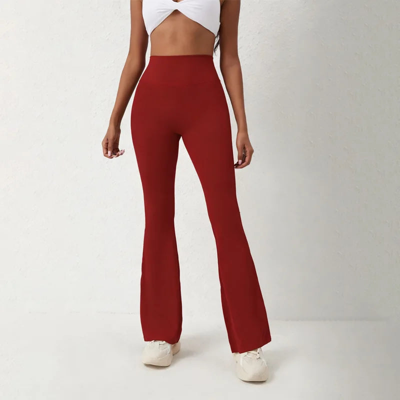 DIAS FIT JOY Peach flared pants for women's yoga high waisted and hip lifting tight pants wide leg fitness pants quick drying