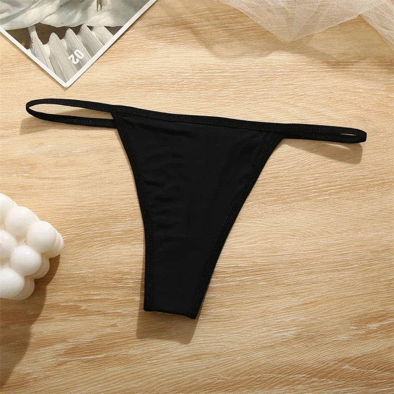 Women's Cotton Thong Sexy Thongs Women's Panties Set Solid Seamless Low Waist Underwear Female Underpants Intimates Lingerie