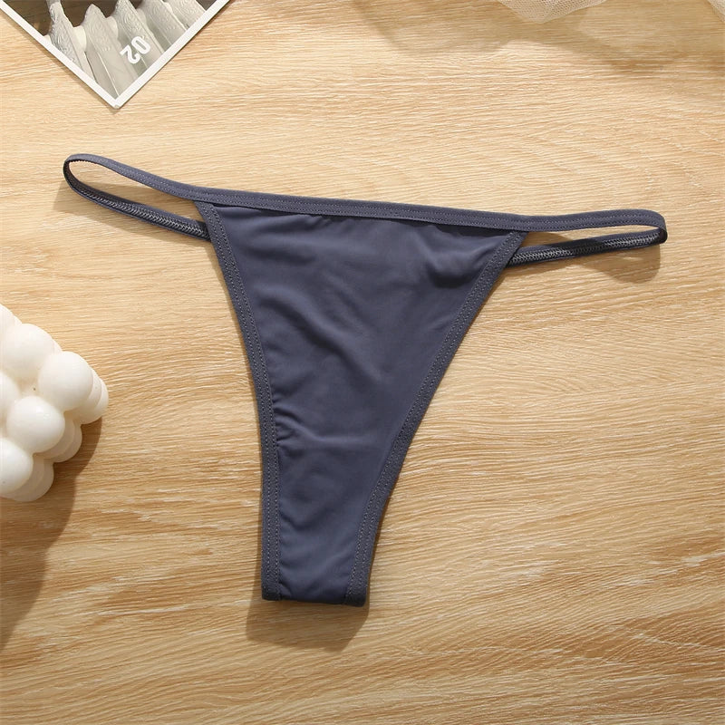 Women's Cotton Thong Sexy Thongs Women's Panties Set Solid Seamless Low Waist Underwear Female Underpants Intimates Lingerie