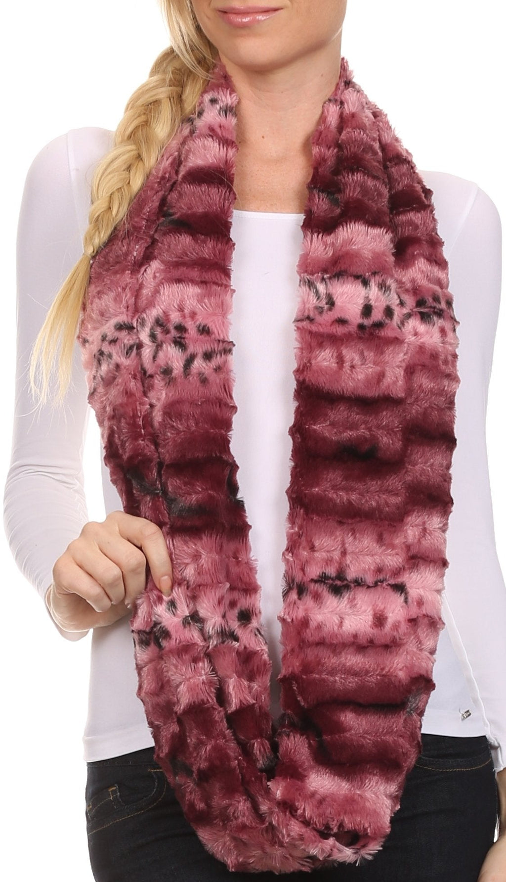 Sakkas Abhy Soft Fall Winter Furry Infinity Wrap Scarf