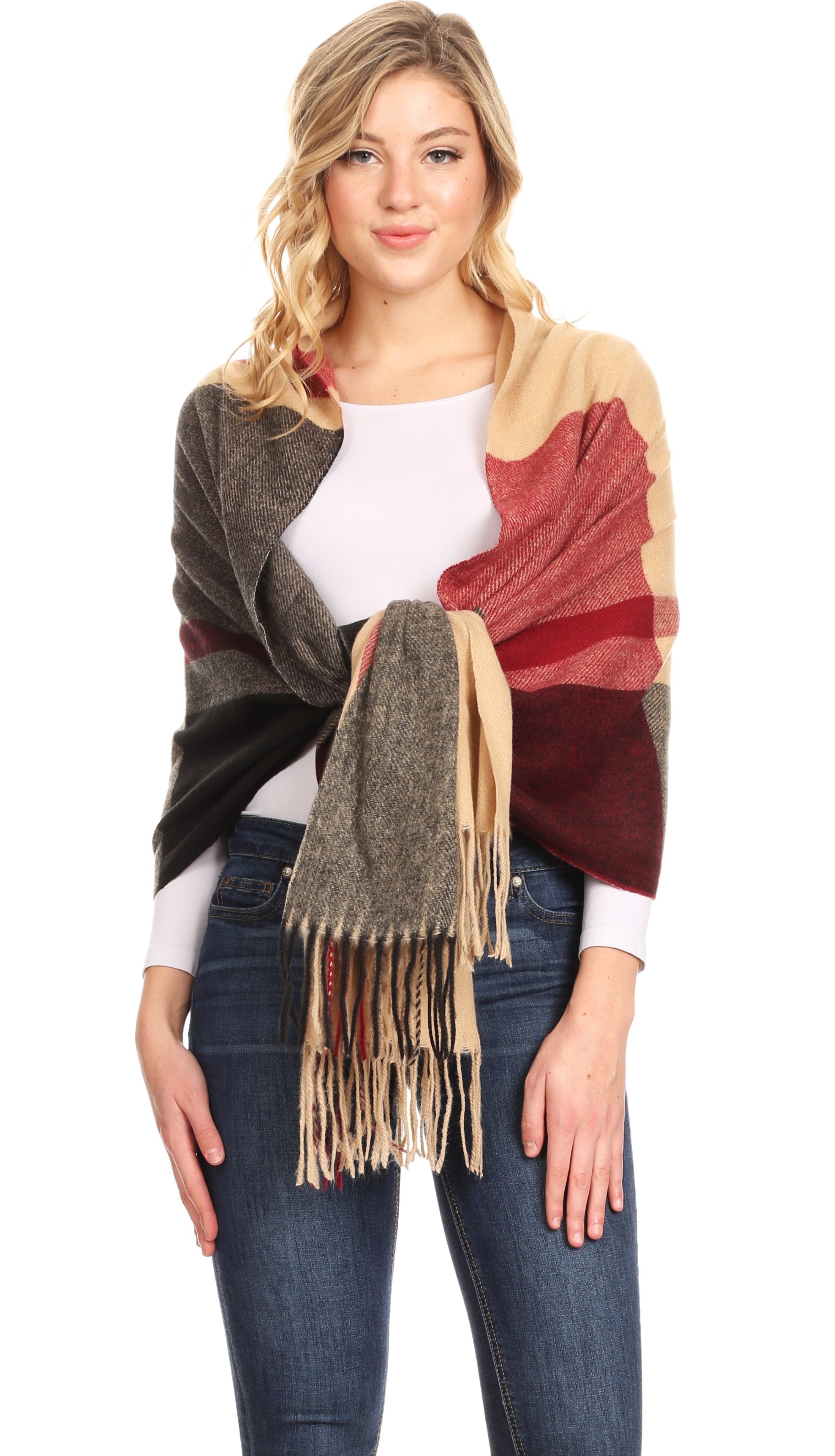Sakkas Martinna Warm Super Soft Cashmere Feel Pashmina Shawl Wrap Scarf for Women - Weddings, Festivals, Travel & Daily Wear