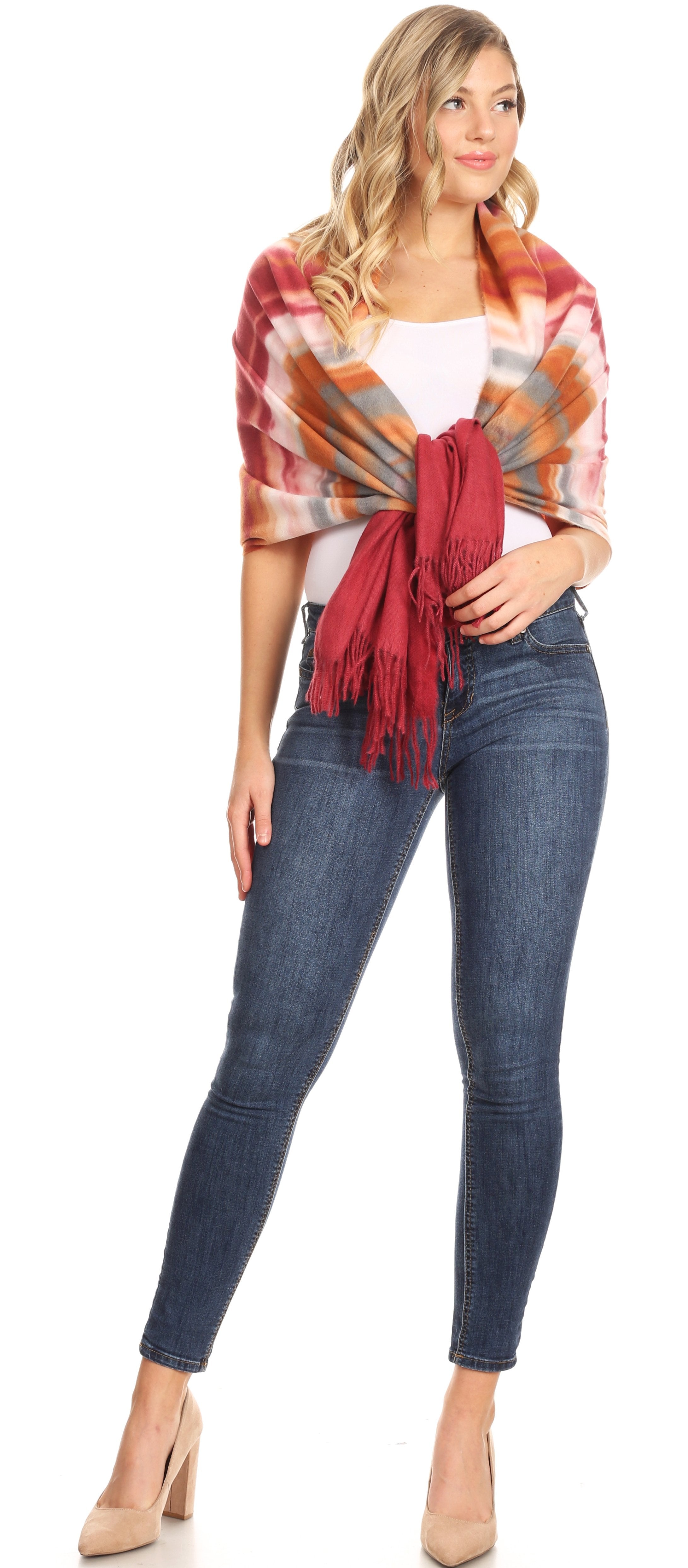 Sakkas Martinna Warm Super Soft Cashmere Feel Pashmina Shawl Wrap Scarf for Women - Weddings, Festivals, Travel & Daily Wear