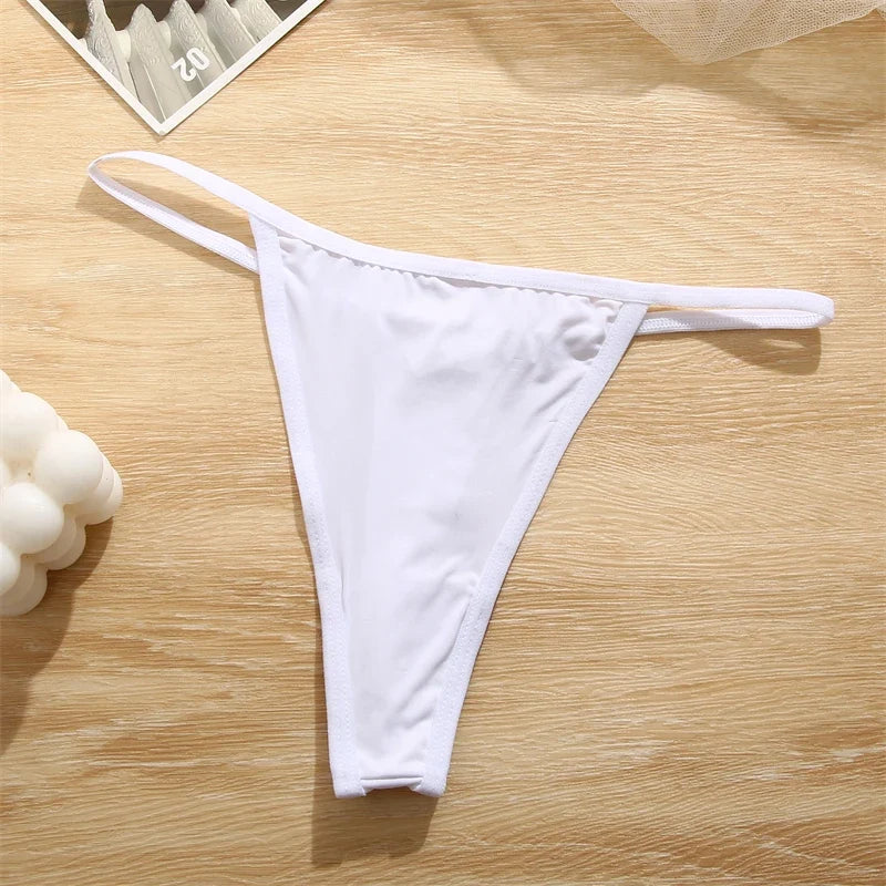 Women's Cotton Thong Sexy Thongs Women's Panties Set Solid Seamless Low Waist Underwear Female Underpants Intimates Lingerie
